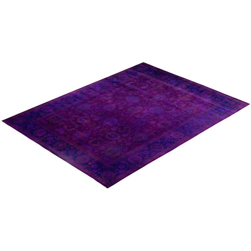 Overdyed One-of-a-Kind Hand-Knotted Area Rug - Purple - 9' 2" x 12' 5"