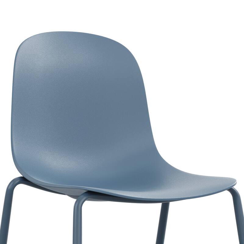 Modern Plastic Stackable Dining Chair Set of 4 with Metal Legs for Indoor or Outdoor