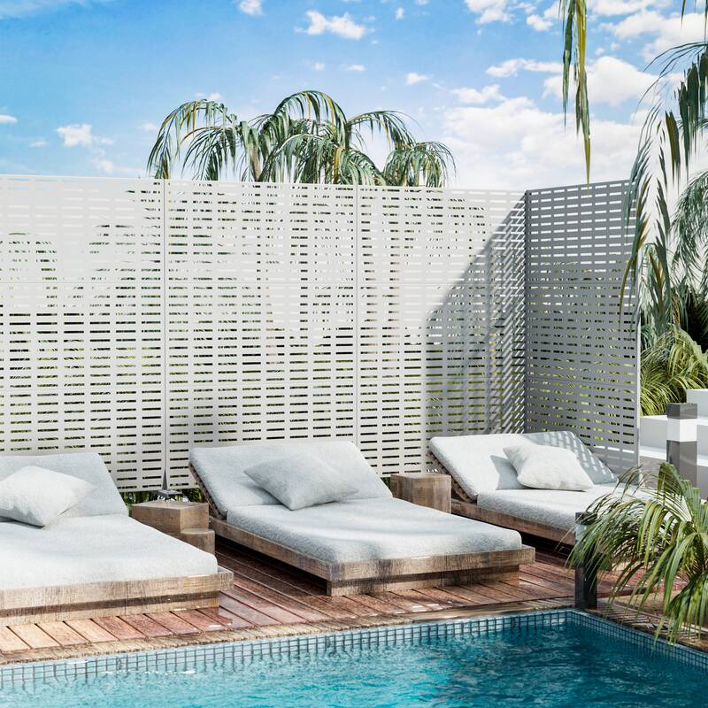 Outdoor Privacy Screen Metal Privacy Screen Panel Free Standing - 72*47