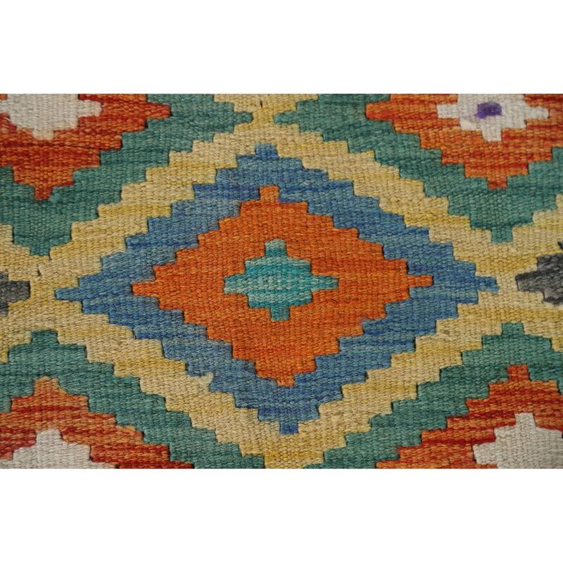 Southwestern Kilim Rug Flatweave Foyer Wool Carpet - 3'4"x 4'10"