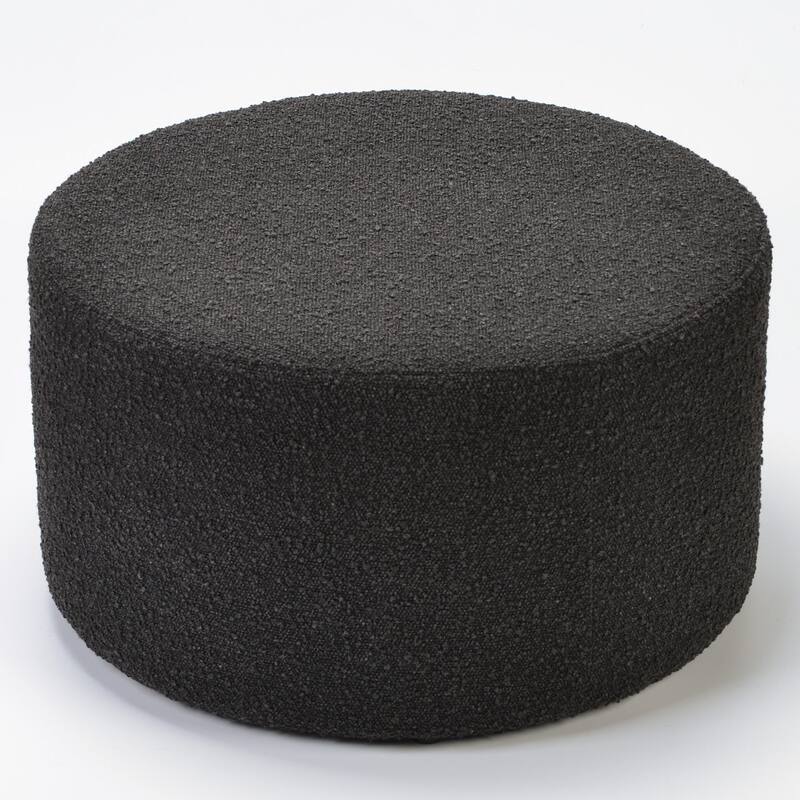 KINWELL Round Upholstered Pouf Ottoman Footrest