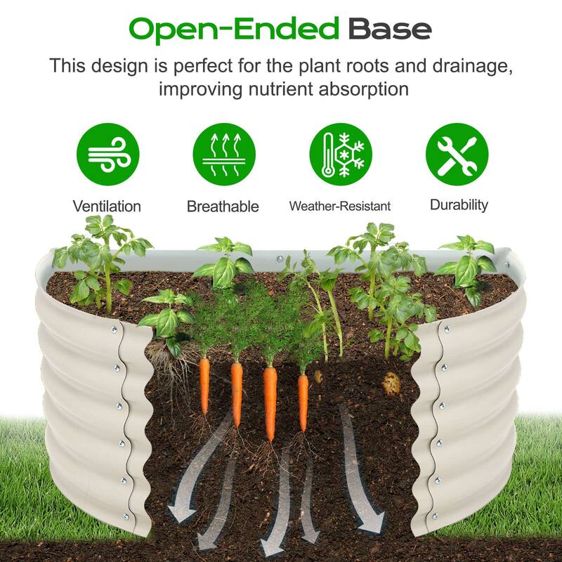 Aoodor 2 Pcs Metal Raised Garden Bed - 42''(L) x 24''(W) x 17''(H) Garden Planter Box for Vegetables, Flowers, and Herbs