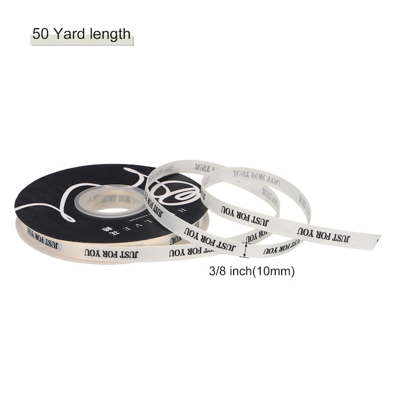 3/8Inch 50 Yard Personalized Satin Ribbon Pastel, Printed Just for You - Beige
