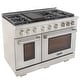 preview thumbnail 30 of 29, Professional 48 in. 6.7 cu. ft. Double Oven Natural Gas Range with 25K Power Burner, Convection Oven in Stainless Steel