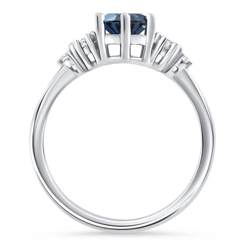 Bliss Diamond 1Ct TW Blue Sapphire & Diamond Ring White Gold Lab Grown