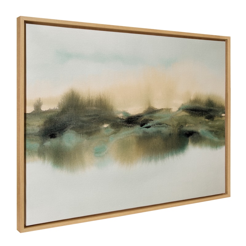 Kate and Laurel Sylvie Tranquil Meadows Framed Canvas by Amy Lighthall - 28x38 - Natural