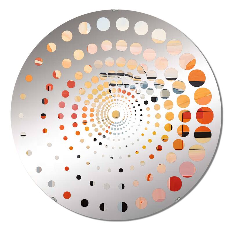 Designart "Abstract Canyon Desert Storm I" - Traditional Canyon Spiral Circle Wall Mirror