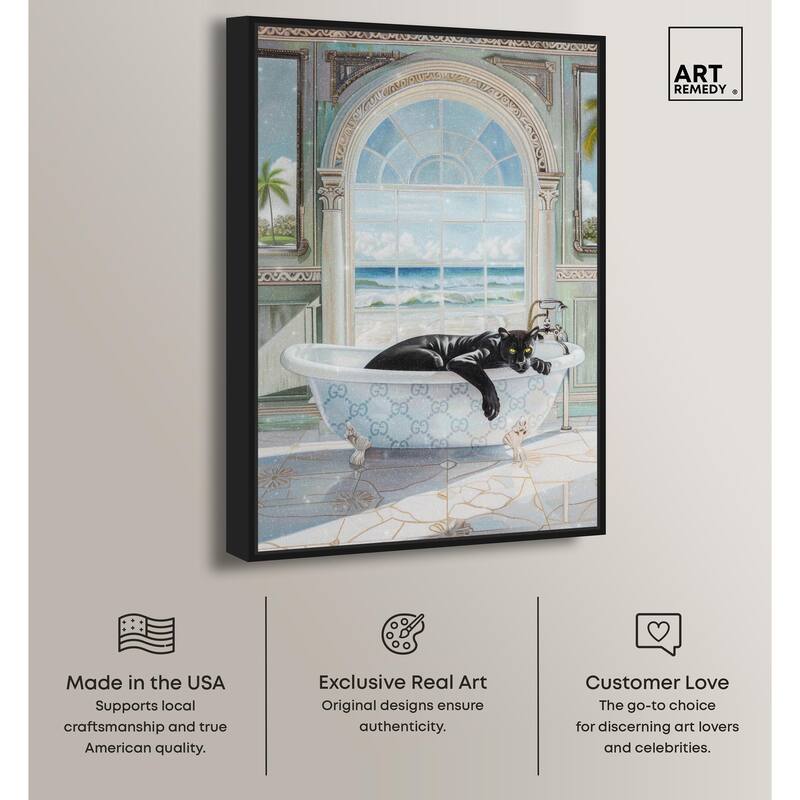 Panther Arch Bathroom Glam Canvas by Art Remedy