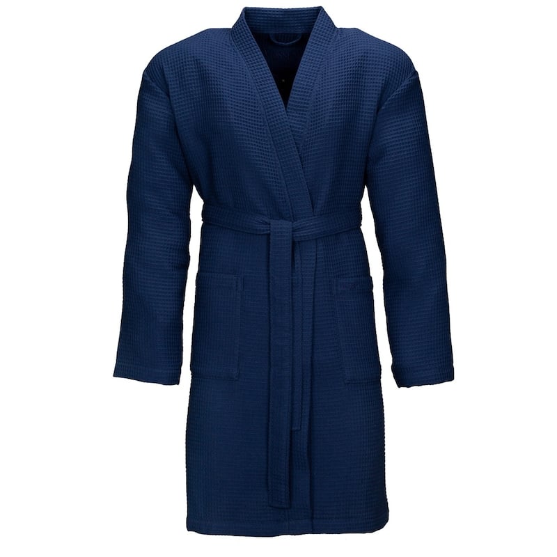 VOSSEN 'Rom' Waffle Knit Unisex Robe - Winternight - Small