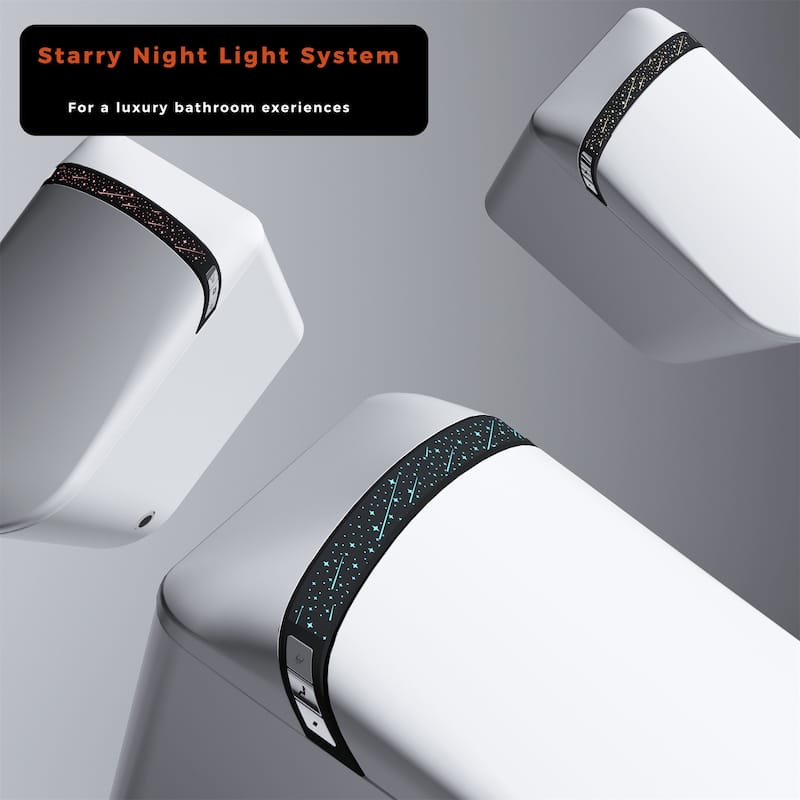 Smart Toilet with Bidet, Tankless One-Piece Elongated