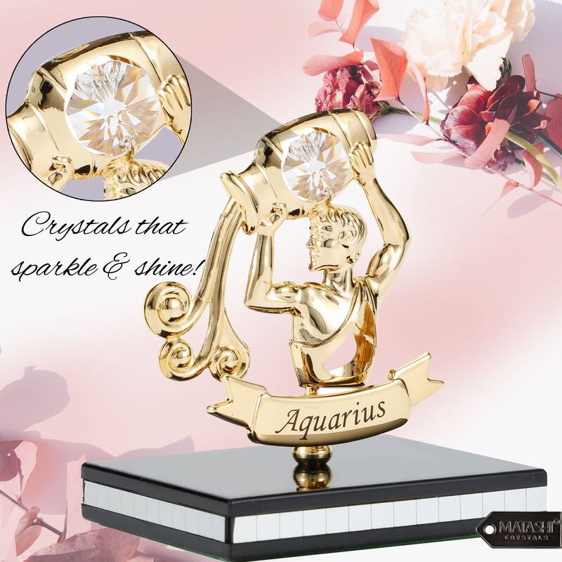 Matashi 24K Gold Plated Zodiac Astrological Sign Aquarius Figurine