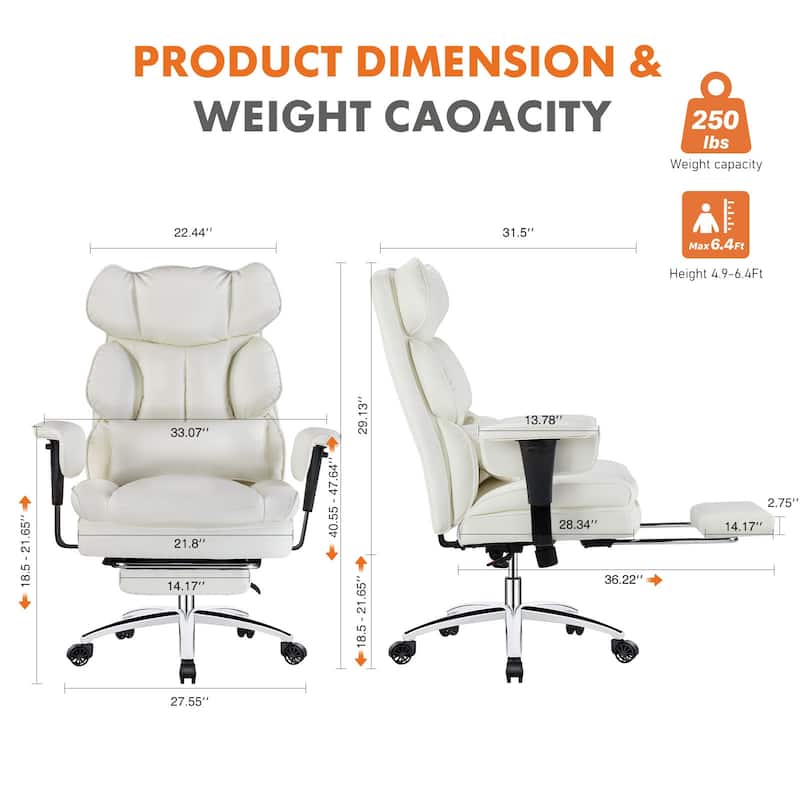 Ergonomic PU Leather Office Chair