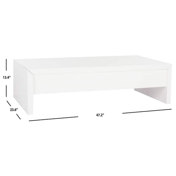 SAFAVIEH Kinsley White Lift-Top Coffee Table - 47.2" x 23.6" x 13.4"
