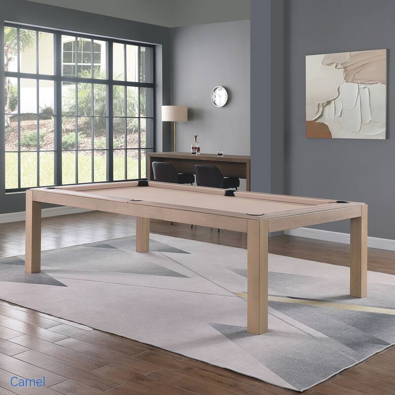 Olivia Driftwood Ash 7ft Billiard Slate Pool Table with Dining TOP - Beige