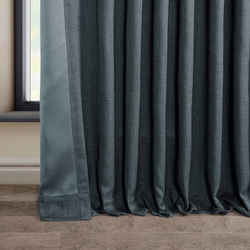 Exclusive Fabrics Faux Linen Extra Wide Room Darkening Curtain Panel