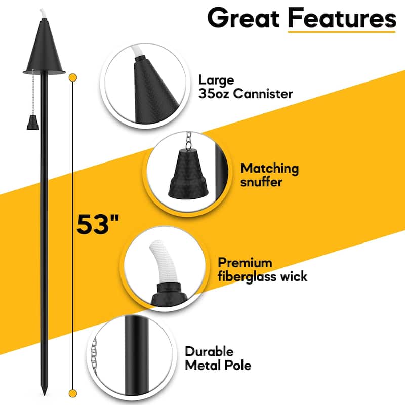 Small Hawaiian Cone Tiki Torch