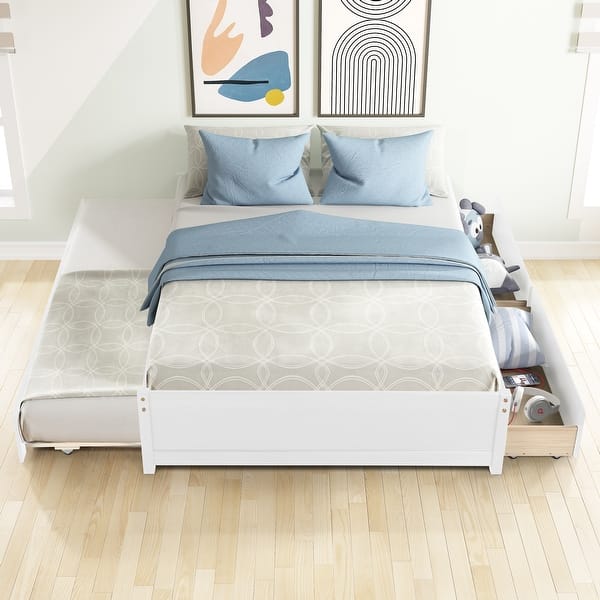 slide 2 of 17, Concise Kids Teens Mattress Foundation Full Size, White, Twin Trundle White - Full