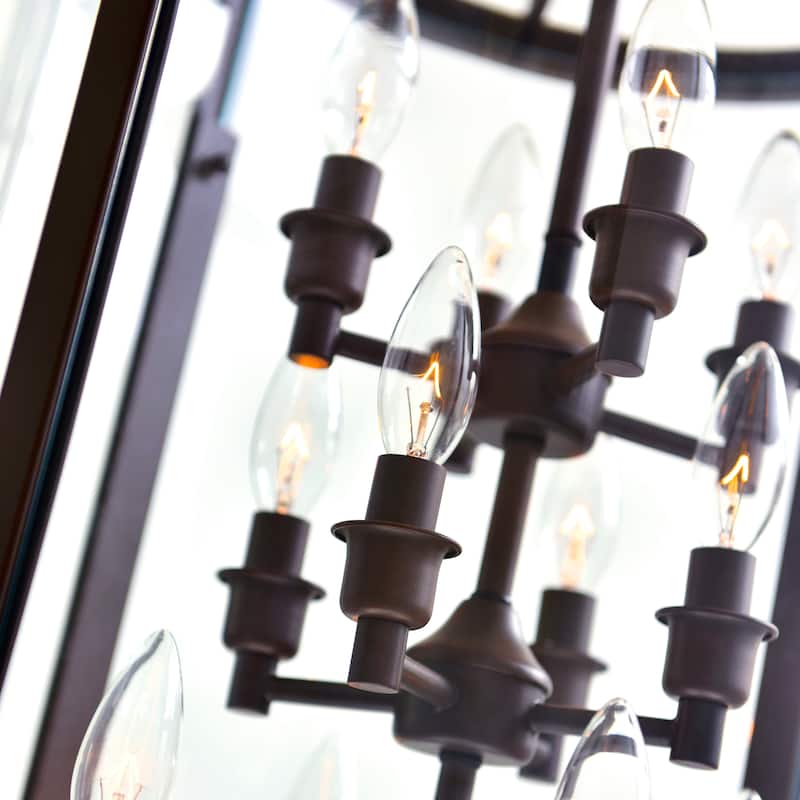 Desire 12 Light Drum Shade Chandelier With Oil Rubbed Bronze Finish - Oil Rubbed Bronze