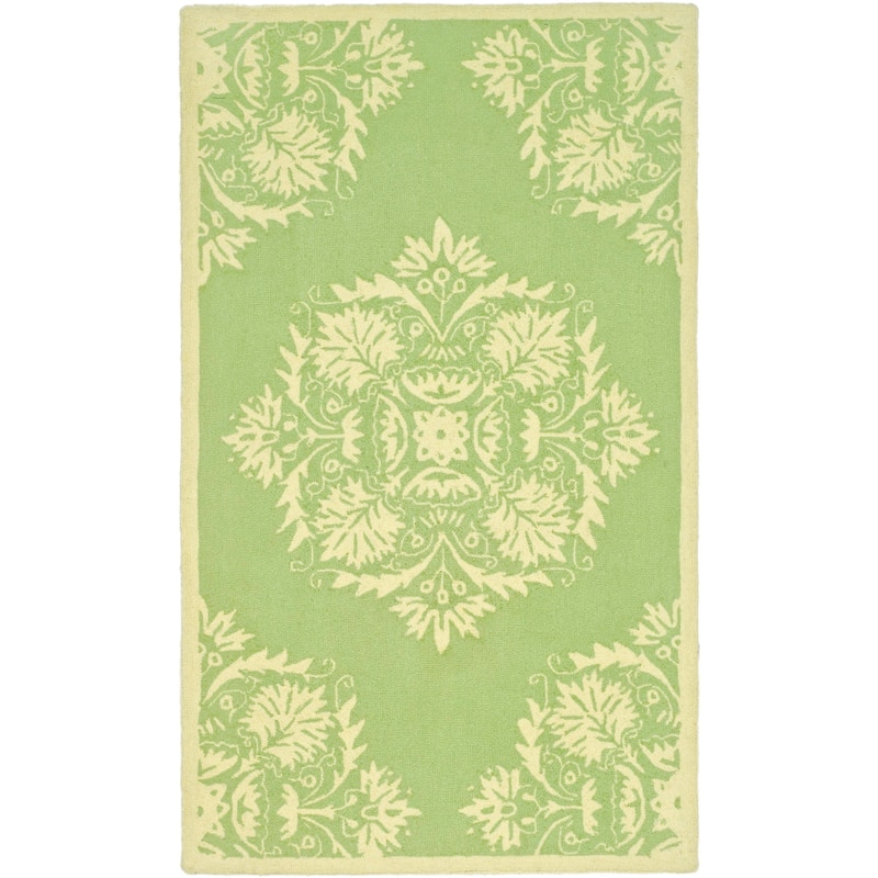 SAFAVIEH Handmade Chelsea Bauke French Country Wool Rug - 2'6" x 4' - Ivory/Blue