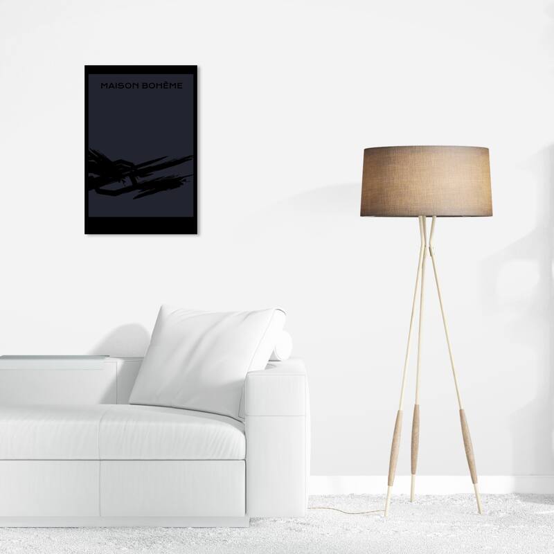 Wynwood Studio Canvas Advertising Maison Boheme Free Stroke Black and Antique White Modern & Contemporary Wall Art Canvas Print - 16 x 24