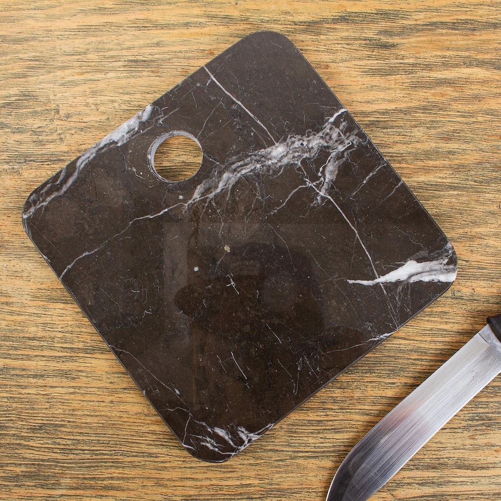 Novica Handmade Plateau In Black Marble Cheese Board