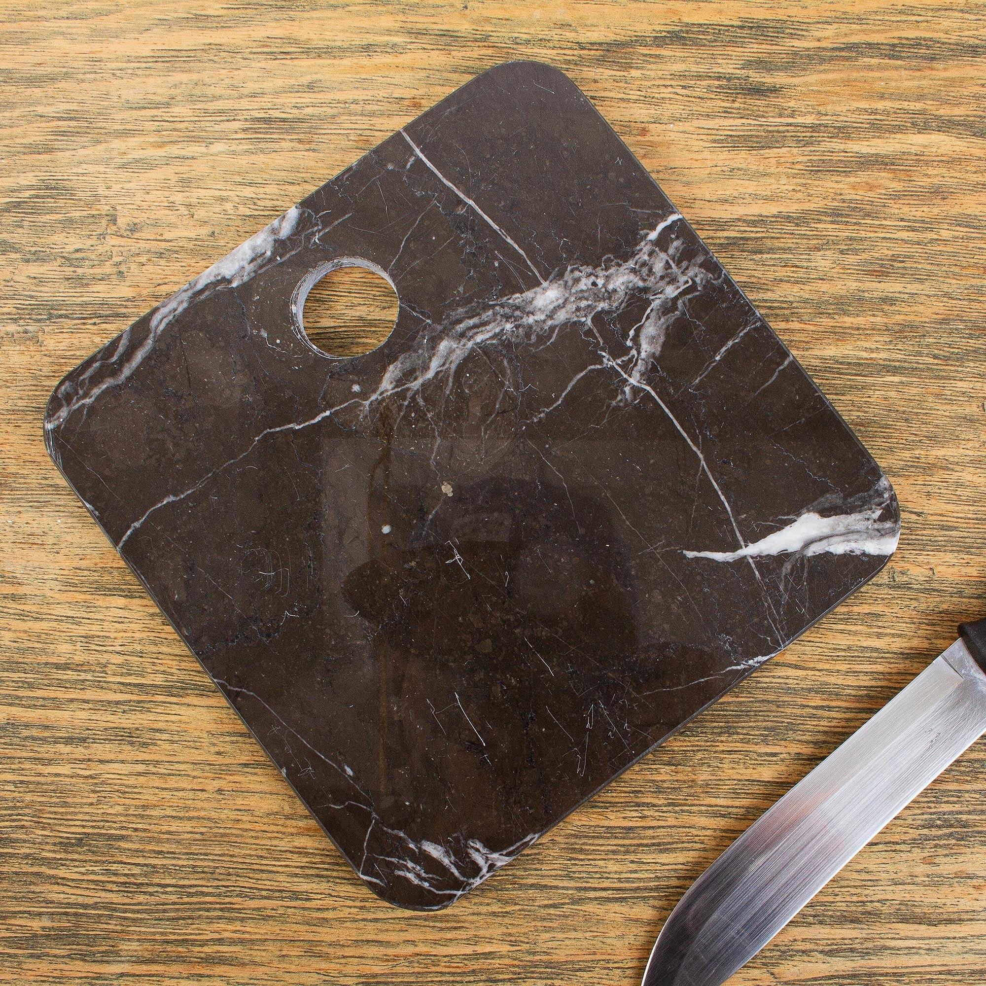 Novica Handmade Plateau In Black Marble Cheese Board