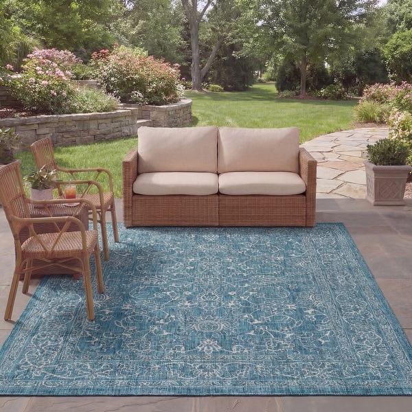 SAFAVIEH Courtyard Indoor/Outdoor Rug, Nautical, Waterproof - On
