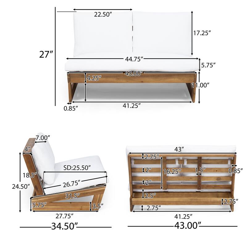 Sherwood Outdoor Acacia Wood Loveseat by Christopher Knight Home