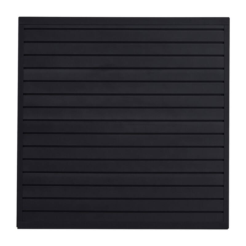 PVC Garage Slat Wall Panel with Modular Design and Suitable for Both Indoor and Outdoor Use - 16 sq.ft - Black