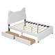 preview thumbnail 17 of 56, Upholstered Platform Bed with Cartoon Ear Headboard and Drawers