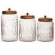 preview thumbnail 2 of 3, Clear Glass Farmhouse Decorative Jar (Set of 3)