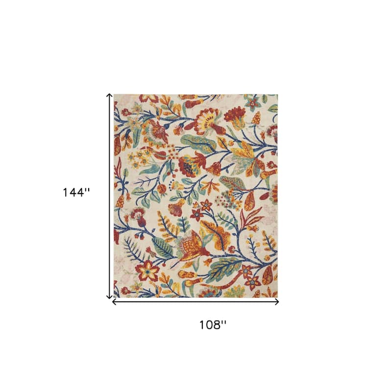 HomeRootsFloral Contemporary Rectangle Area Rug - 144' X '108' X '0.25