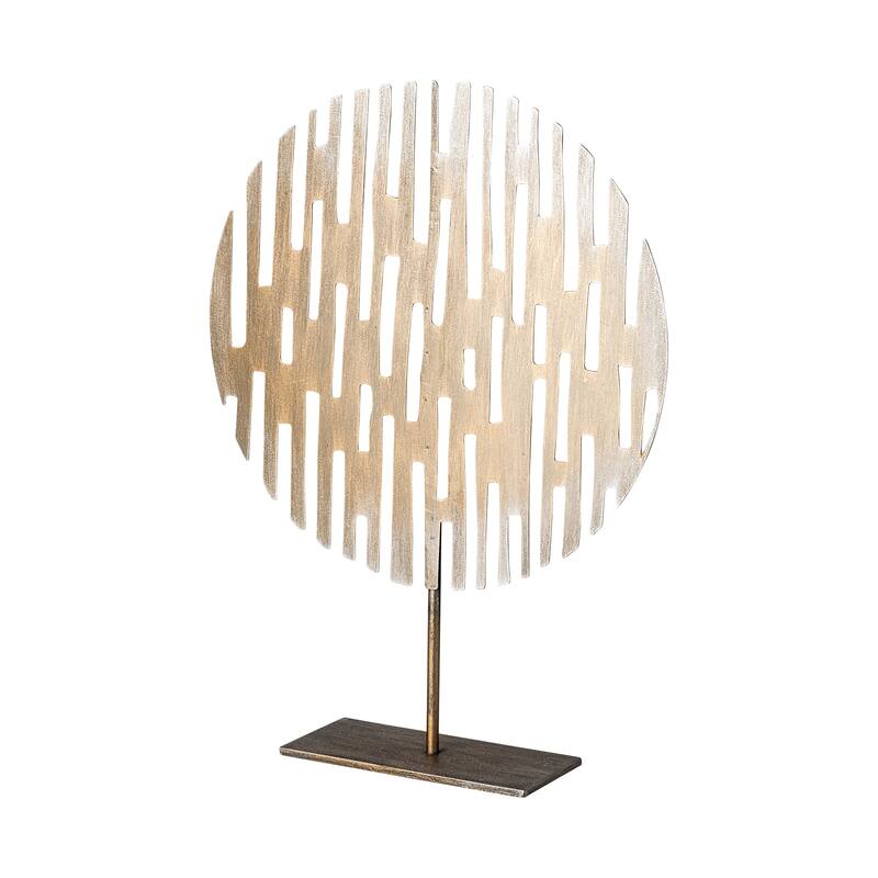 Ezra (Large) 13L x 3W Gold Metal Circular Decorative Object - 12.6L x 3.1W x 16.9H - Gold