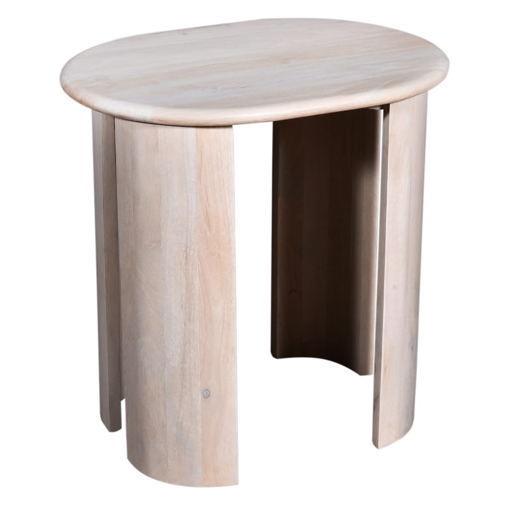 Rustic Oval Side Table, Solid Wood Accent Table