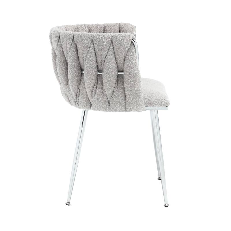 Leisure Velvet Dining Chairs With Metal Feet 2PC/SET