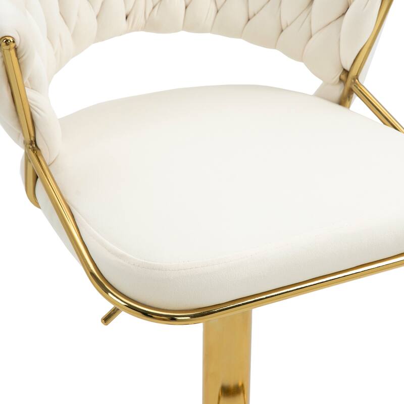 Set of 4 Bar Stool Adjustable Height with Swivel Seat