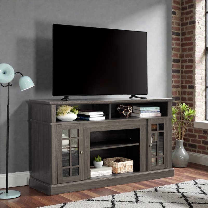 58.25" Classic Espresso TV Stand for 65" TV, Modern Entertainment Console with Open & Closed Storage and Cable Management