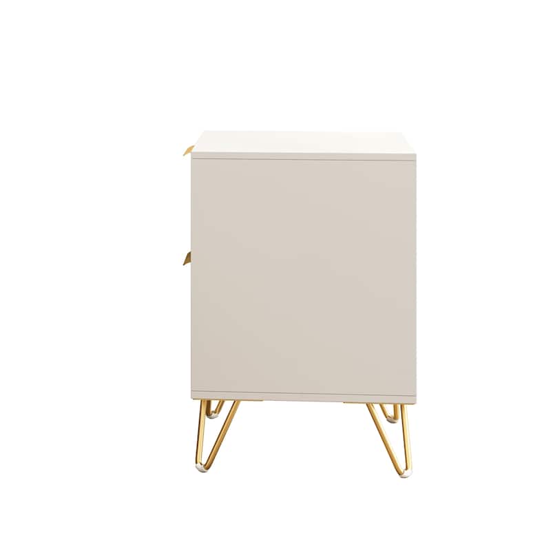 Light-Luxury Nightstand with 2 Drawers