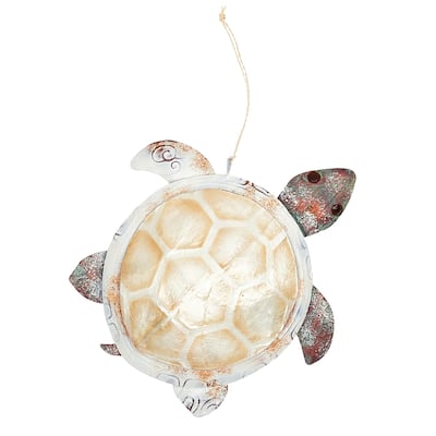 Sandy Bottom Sea Turtle Christmas Holiday Ornament Metal - Multi