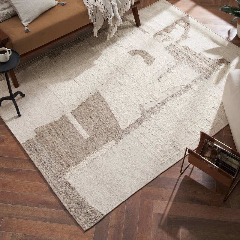 Grace 5'3" x 7'3" ft Handwoven Indoor Rug, Ivory/ Stone - 5'3" x 7'3" ft