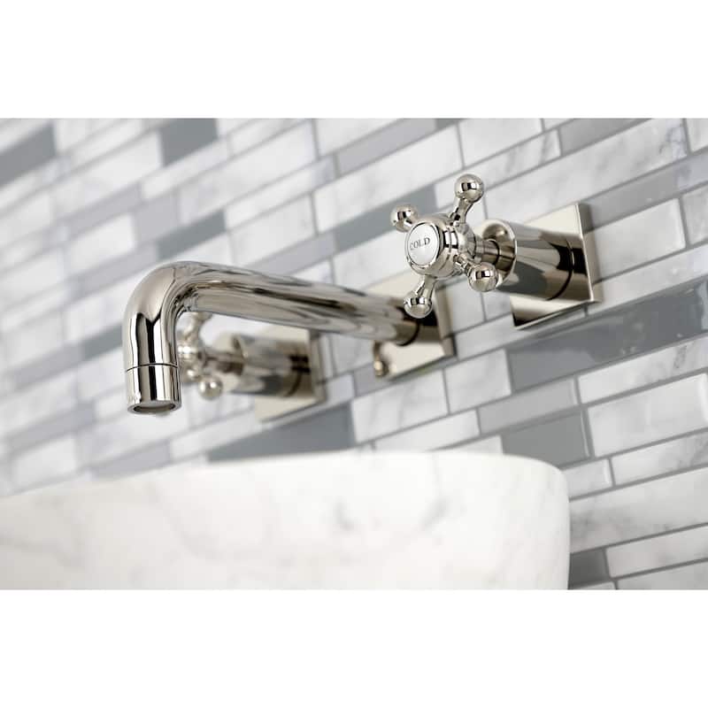 Kingston Brass Metropolitan Two-Handle 3-Hole Wall Mount Bathroom Faucet