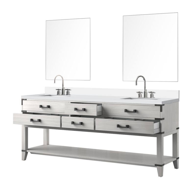 Norwalk Bath Vanity with Cultured Marble Top, Sink, Mirror and Faucet