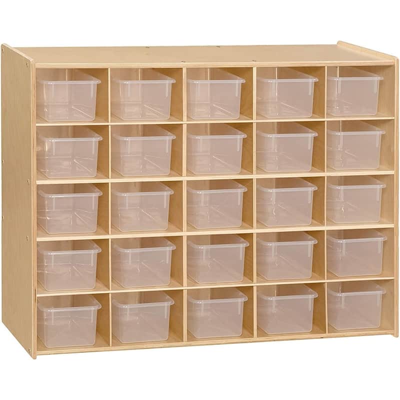 Contender 25 Cubby Tray Storage Cabinet, Kids Toy Storage Organizer for Kindergarten, Preschool Art and Craft Supplies