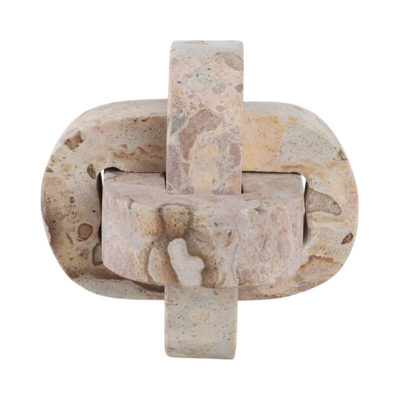 Stone Marble Decorative Object Interlocking Sculptural Form Accent