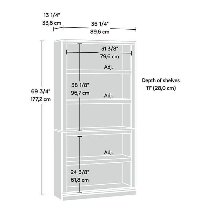 Sauder Select Collection 5-Shelf Bookcase