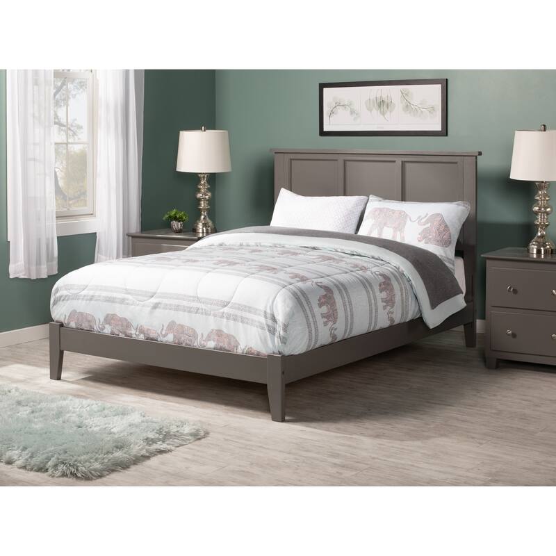 Full Size Platform Bed with Trundle - Low Profile, Gray Finish, USB Ports, 800 lb Capacity
