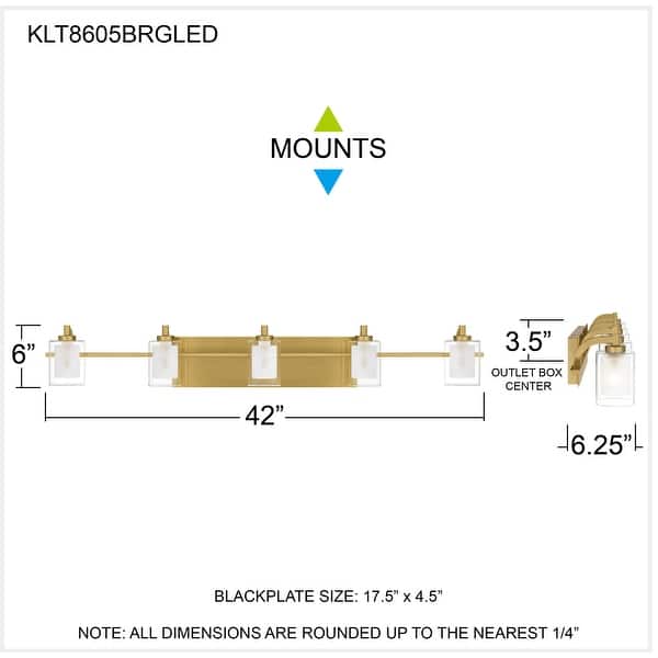 Kolt 5-Light Brushed Gold Bath Light