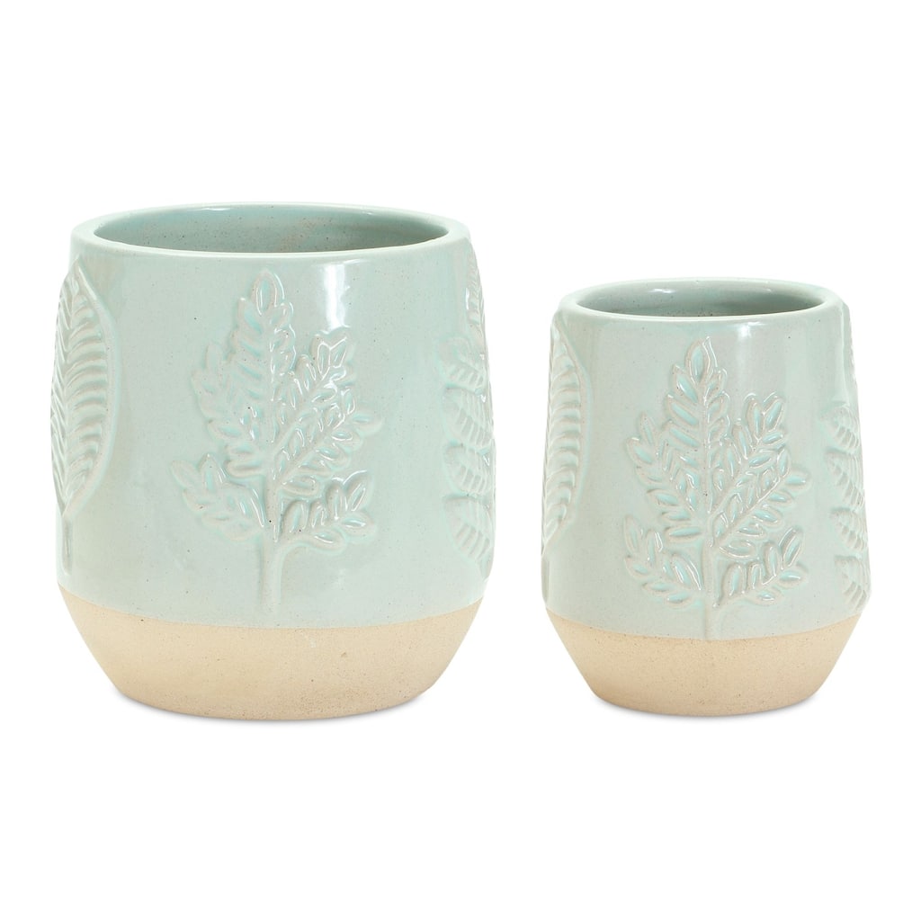 Two-Tone Porcelain Decorative Planters - 5" - Set of 2