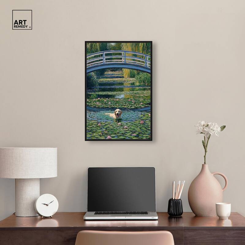 The Pond Under the Bridge Canvas by Art Remedy