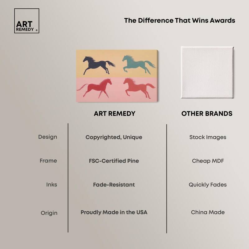 Galloping Quartet Canvas by Art Remedy, Gallery Wrapped